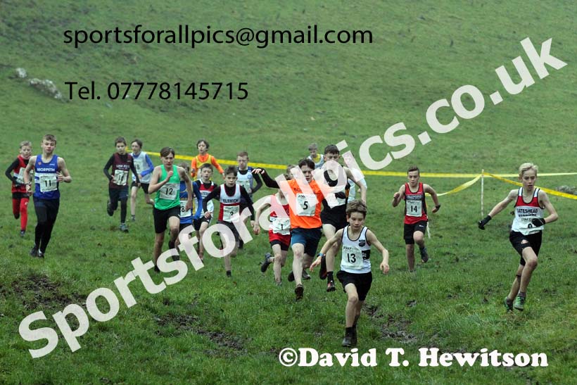 Boys under-13s, NECAA Junior Cross Country Relays, Thornley Farm, Peterlee, Saturday, December 12th. Photo: David T. Hewitson/Sports for All Pics